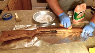 Rifle Stock Refinishing 1of 3 Stripping Ruger 1022 [upl. by Jud]