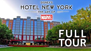 4K Disneys Hotel New York the art of MARVEL  Complete Walkthrough 2021  Disneyland Paris [upl. by Raybourne]