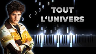 Gjons Tears  Tout l‘univers  Piano Karaoke Cover Instrumental [upl. by Aizat]