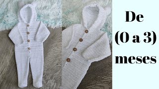 Enterizo a crochet para Bebe 0 a 3meses [upl. by Cyrilla]