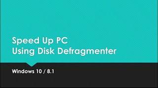 How to Use Windows 10 Disk Defragmenter To Boot PC Performance  The Teacher [upl. by Tesil482]