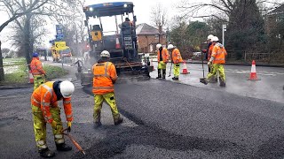 Resurfacing the Road Road Construction Machines Repair Road Asphalting [upl. by Grieve]