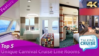 Top 5 Most Unique Rooms on Carnival Cruise Line [upl. by Eelaroc950]