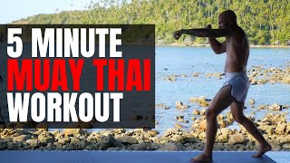 5 Minute Muay Thai Shadow Boxing Workout At Home Follow Along [upl. by Adirf]