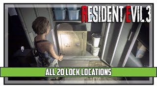 Resident Evil 3 Remake All Safes Lockers Etc Locations RE Master of Unlocking Trophy [upl. by Eleirbag]