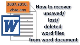 How to recover unsaved  lost  deleted word file from Microsoft word [upl. by Nimajnab]