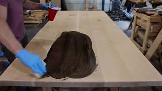 How I apply Rubio Monocoat Oil Plus 2C Black to a QS white oak table [upl. by Alur]