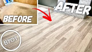 How To Install Vinyl Plank Flooring  START TO FINISH [upl. by Secnarfyram]