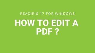 Readiris 17 Windows How to edit a PDF [upl. by Ynnep]