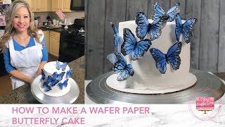 How to Make a Wafer Paper Butterfly Cake [upl. by Anabelle]