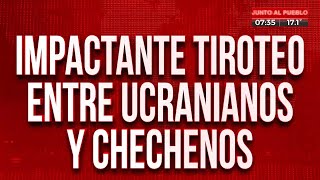 Impactante tiroteo entre ucranianos y chechenos [upl. by Nicoline451]