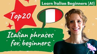 0 Learn Italian Beginners A1 Top 20 Italian phrases for beginners [upl. by Mas]