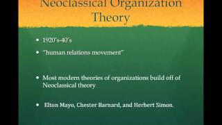 Overview of Classical and Neoclassical Organization Theory [upl. by Amapuna]