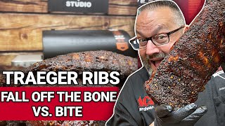 Traeger Ribs Fall Off The Bone vs Bite [upl. by Arakihc]