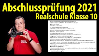 Abschlussprüfung Mathematik 2021  Realschule Klasse 10  Ablauf und Themen [upl. by Ennairb]