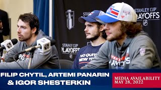 New York Rangers Filip Chytil Artemi Panarin amp Igor Shesterkin Media Availability  May 28 2022 [upl. by Adrianna]