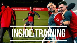 Inside Training Brilliant Goals Skills amp a ThreeShot Challenge  Liverpool FC [upl. by Eelasor326]