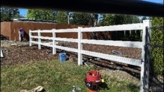 How To Build a White Vinyl SplitRail Fence [upl. by Dotti]