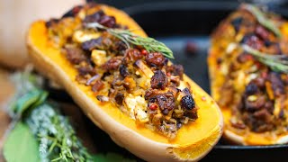 RECETTE COURGE BUTTERNUT FARCIE VEGETARIENNE [upl. by Clein318]