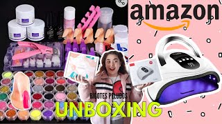 KIT PROFECIONAL PARA UÑAS ACRILICAS DE AMAZON  LAMPARA LED UV C H I O  UNBOXING [upl. by Gaspard22]