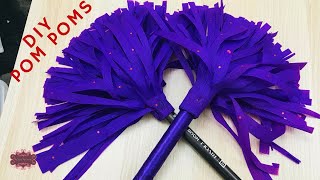 How to make cheerleading pom poms easy cheerleading pom poms diy [upl. by Mccallion]