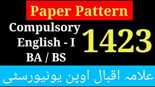 Paper Pattern  AIOU BABS English  I 1423  Scholars Institute [upl. by Haroppizt782]