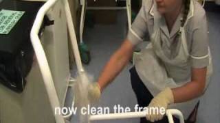 How to clean a commode  infection control training video [upl. by Berga]