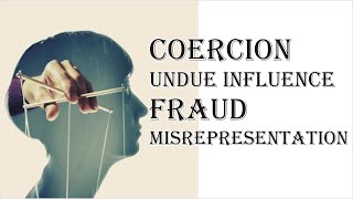 Coercion Undue Influence Fraud Misrepresentation  Indian Contract Act 1872  Law Guru [upl. by Enytnoel243]