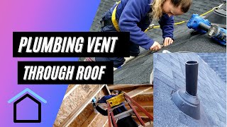 Vent Plumbing Through Roof  Pipe Boot Install  DIY Plumbing [upl. by Airdnalahs704]