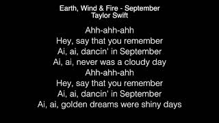 Taylor Swift  September Lyrics Earth Wind amp Fire [upl. by Keese242]