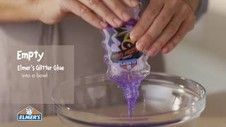 Elmer’s Glue DIY KIDFRIENDLY Purple Glitter Slime [upl. by Keeryt]