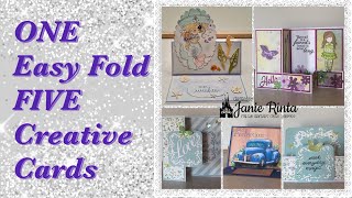 ONE Easy Card Fold For FIVE Creative Cards  Easy Tutorial [upl. by Neiviv128]