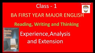 BA FIRST YEAR MAJOR ENGLISH Literature and Composition Class  1ExperienceAnalysis and Extension [upl. by Ylrebmik]