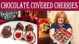 Easy Chocolate Covered Cherries  Holiday Treat [upl. by Warfeld79]