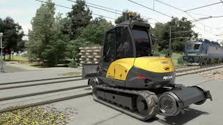 MECALAC  8MCR RailRoad excavator [upl. by Elinet837]