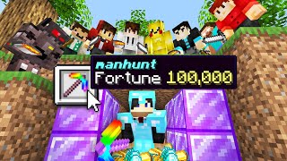 Minecraft Manhunt but i secretly used Fortune 100000 [upl. by Oswell]