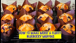 HOW TO MAKE MOIST amp FLUFFY BLUEBERRY MUFFINSEASY RECIPE [upl. by Leba]