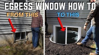 Egress Basement Window Installation  How To  DIY Home Improvement [upl. by Nnaeerb]