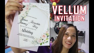 HOW TO MAKE VELLUM INVITATION  VERY EASY [upl. by Ecirtnahc]