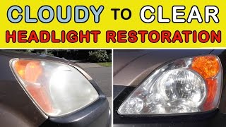 Headlight Restoration  Turn Cloudy Plastic Headlights Clear Again [upl. by Power]