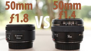 Canon 50mm f18 STM vs 50mm f14 USM Lens [upl. by Lynea]