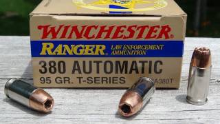 380 ACP Winchester Ranger TSeries JHP Ammo Test [upl. by Eetsud]