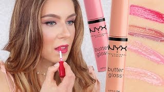 NYX Butter Gloss Review  Swatches [upl. by Yesnil668]