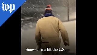 Snowstorms hit the US [upl. by Eveleen44]