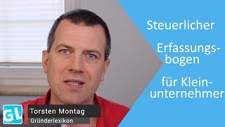 Fragebogen vom Finanzamt für Kleinunternehmer selber ausfüllen Erfassungsbogen [upl. by Spillar]