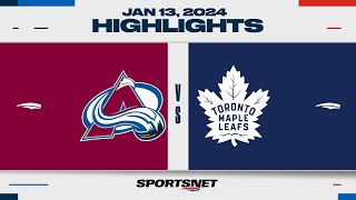 NHL Highlights  Avalanche vs Maple Leafs  January 13 2024 [upl. by Erodasi]