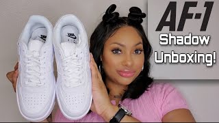 Nike Air Force 1 Shadow Triple White Unboxing  On Feet amp Comparison To Orignal AF1s 2021 [upl. by Attaynik]