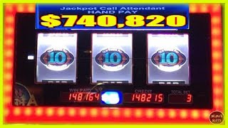 740820 HUGE JACKPOT BIGGEST PROGRESSIVE JACKPOT I EVER WITNESSED [upl. by Akitnahs]