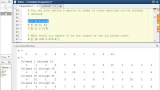 Creating Matrices in Matlab [upl. by Sleinad]