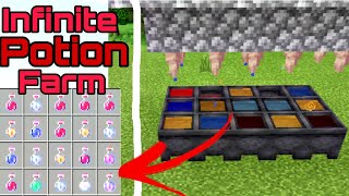 Minecraft  Automatic Potion Farm without blaze rod BedrockPEJava [upl. by Arhez]